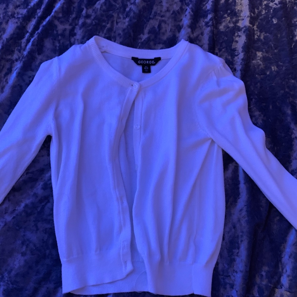 white button up sweater- girls large (NWOT)
